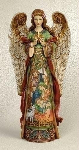 15.75" Angel Holding Star W- Set of 2