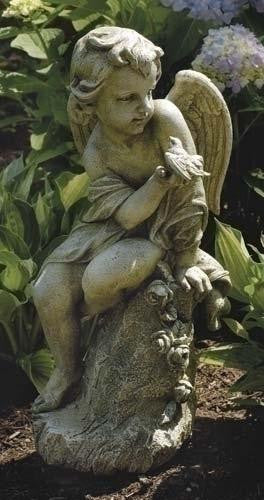 20" Cherub On Pedestal Fig
