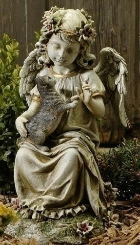 16" Angel With Kitten