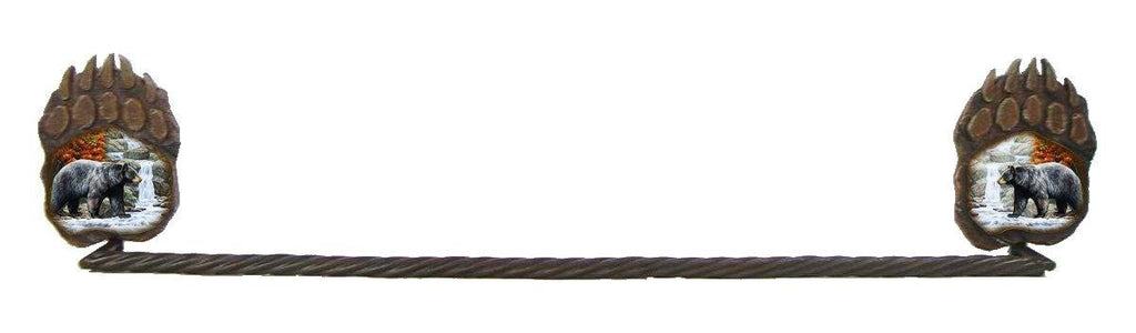 Bear Scene Paw Print Towel Bar