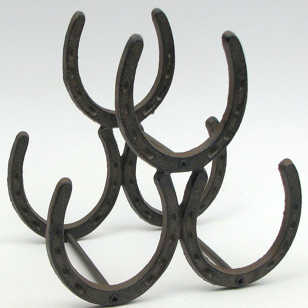 Horseshoe Wine Holder Cast Iron