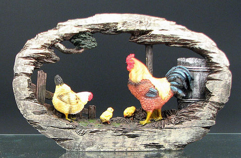 Carved Look Chicken Scene
