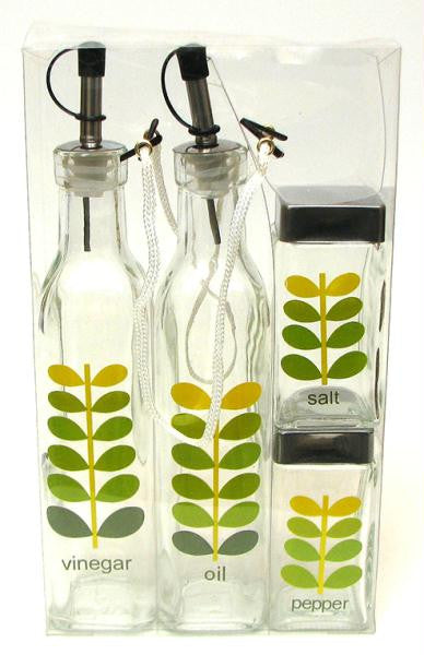 Vinegar and Oil Cooking 4pc set Leaves