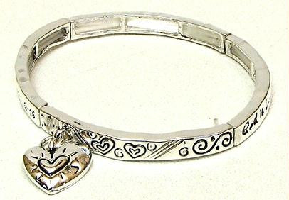 Stackable Stretch Bangle Heart Charm