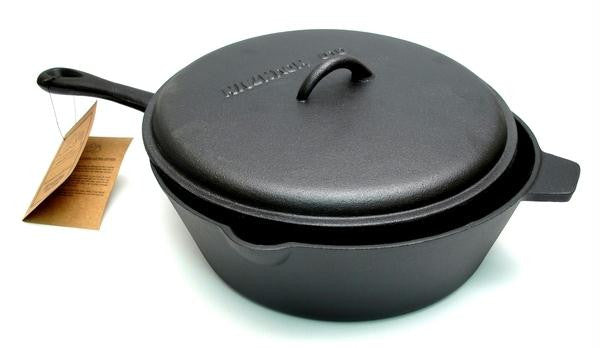 Old Mountain Cast Iron Preseasoned 5 qt Deep Fry Skillet w Lid