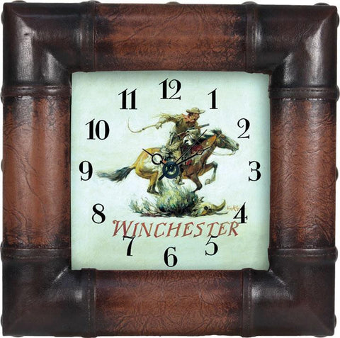 Winchester Leather look Clock