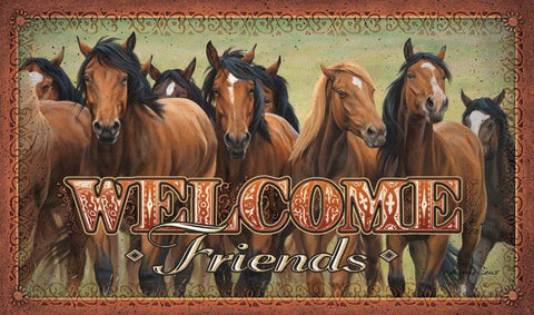 Welcome Friends Horse Door Mat