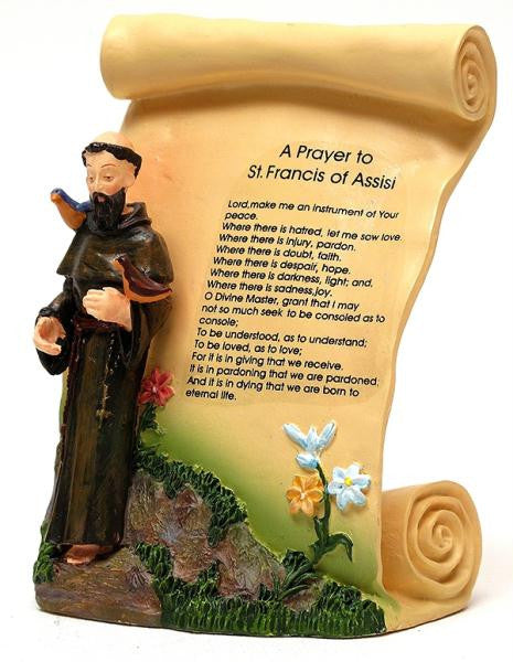 St. Francis of Assisi Scroll Plaque