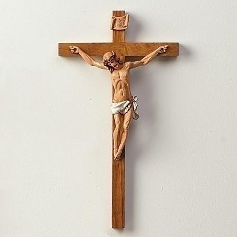 15" Woodtone Crucifix Set of 2