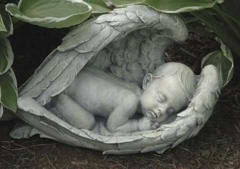 7" Sleeping Baby In Wings Fig Set of 2