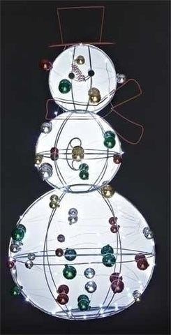 36" Led Snowman W-Ornaments