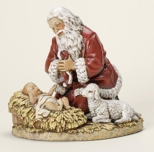 8.75" Kneeling Santa Fig Set of 2