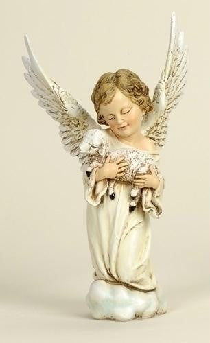 14" Cherub W-Lamb Fig Set of 2