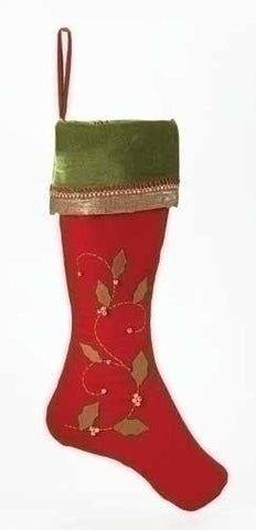 26" Christmas Stocking Red W- Set of 2