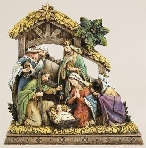 9.5" Nativity Wood Carve Look Set of 2