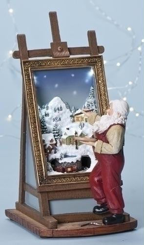 11"Mus Led Santa Painting Fig