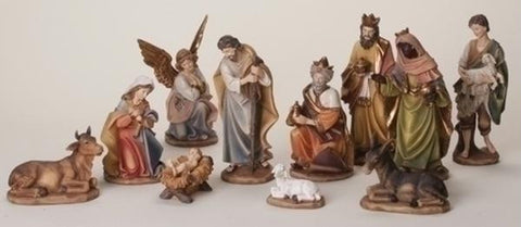 8" 11pc Color Nativity Set