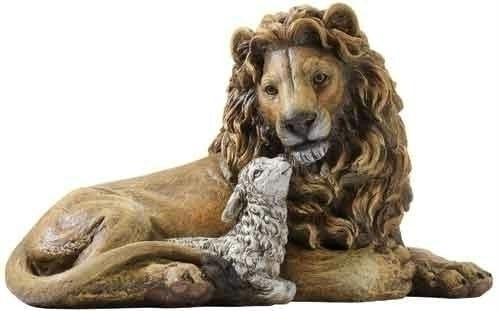 8" Lion & Lamb Figure Set of 2