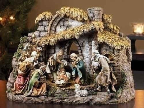 10pc St 11" Nativity W-Stable