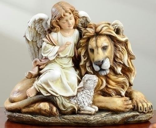 11.5" Lion-Lamb W-Angel Fig