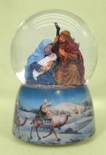 Mus 5" Nativity Waterglobe Fig Set of 2