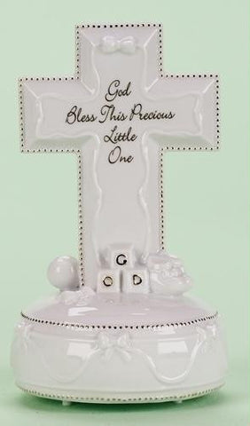 7"God Bless Musical Porc Cross Set of 2