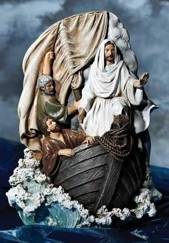 9" Jesus Calms The Storm Uffiz Set of 2