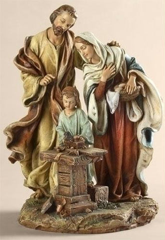 9.5" Holy Family In Carpenter Set of 2