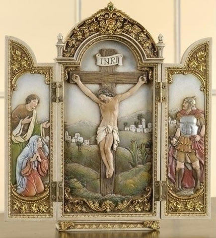 12" Crucifixion Triptych Scene