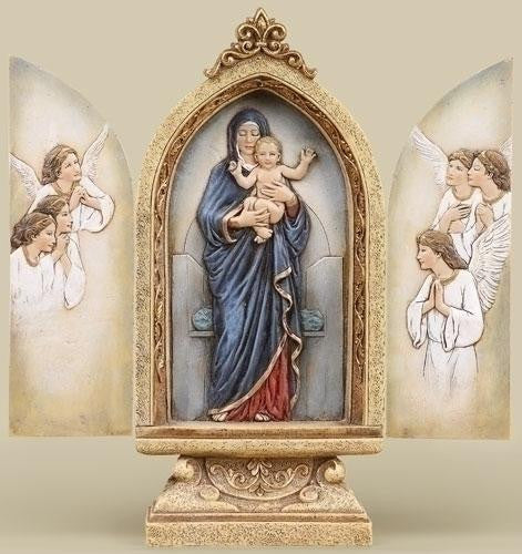 9"H Madonna & Child Triptych Set of 2