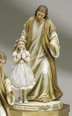 9.5" Jesus W-Praying Girl Fig Set of 2