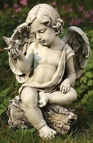 12" Cherub With Dove