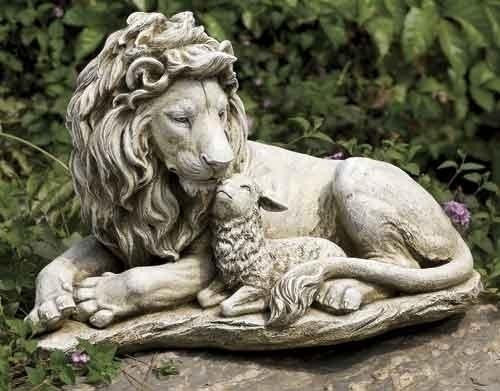 12.5" Lion And Lamb Garden Fig