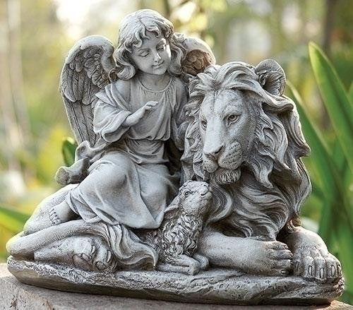 11.5" H Angel, Lion & Lamb Fig