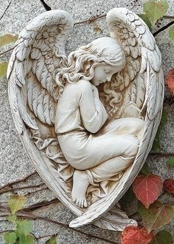 12.25"H Sleeping Angel In Wing