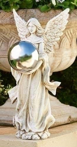 18.5"H  Angel Gazing Ball