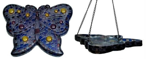 Mosaic Butterfly BirdfeederWall Plaque