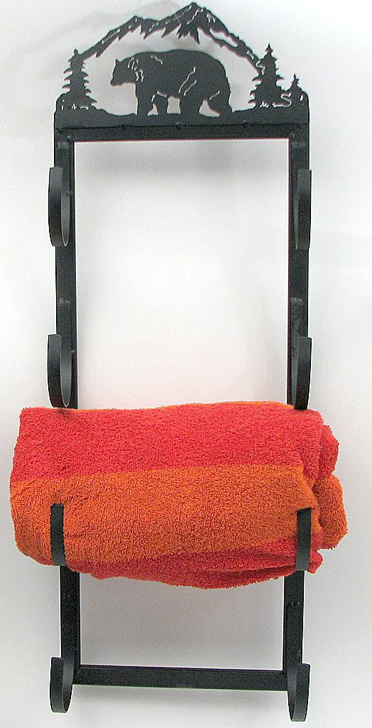 Metal Bear Towel Roll Wall Rack