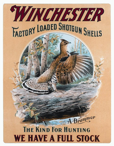 Tin Sign Win - Drumming Grouse
