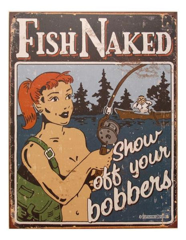 Tin Sign Fish Naked-Bobbers