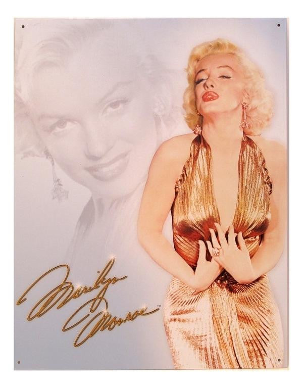 Tin Sign Monroe Gold Dress