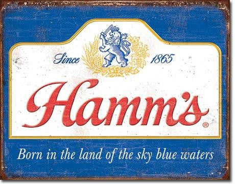Tin Sign Hamm's - Sky Blue Waters