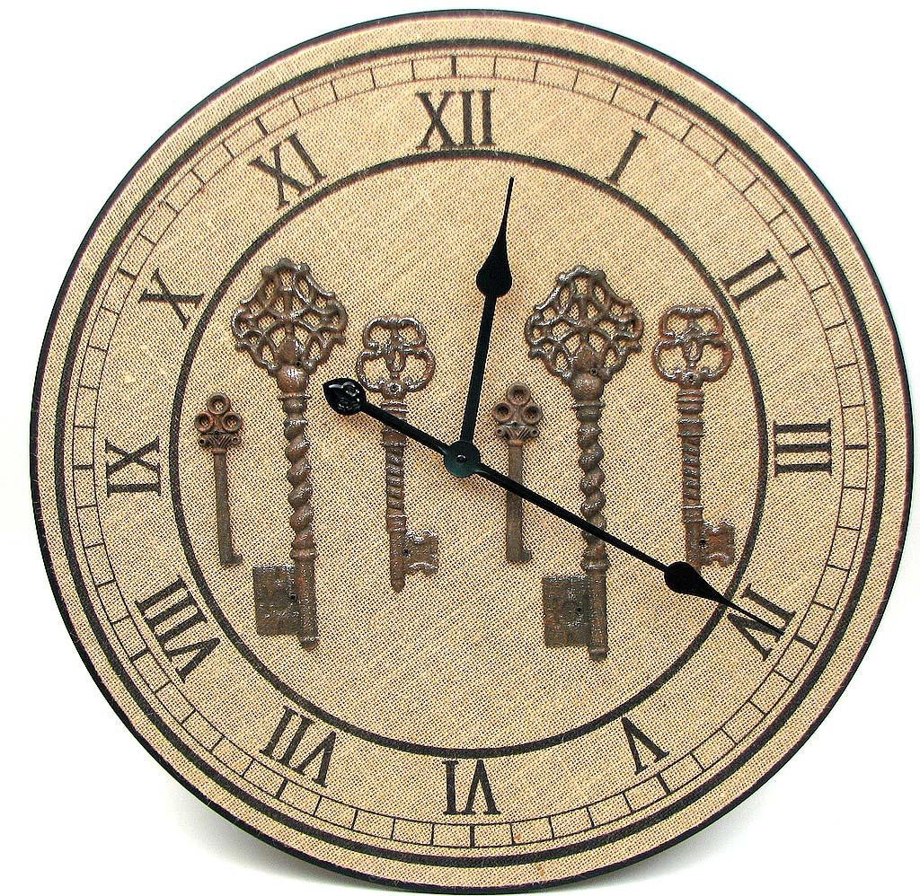 Wood 23" Burlap Wall Clock