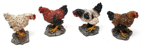 Miniature Chicken Figures Set of 4