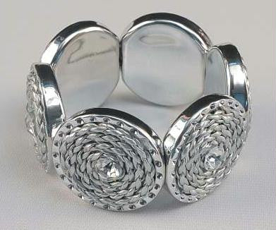 Silver Tone Stretch Bracelet