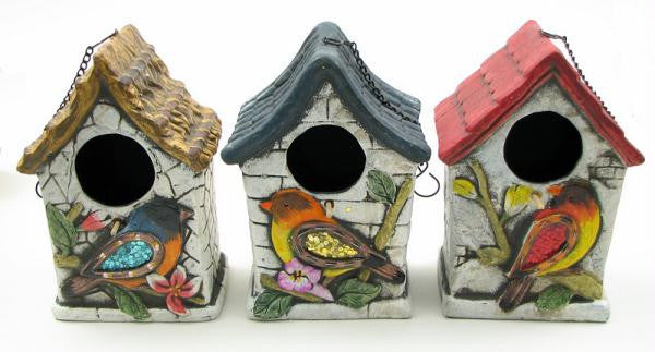 Terra cotta Bird House 3 assorted priced each.